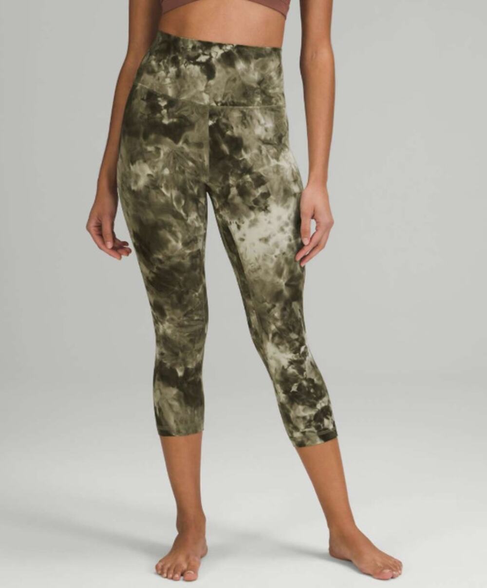 Lululemon Align High-Rise Crop 21" Size 18 Green Diamond Dye Light Sage EUC